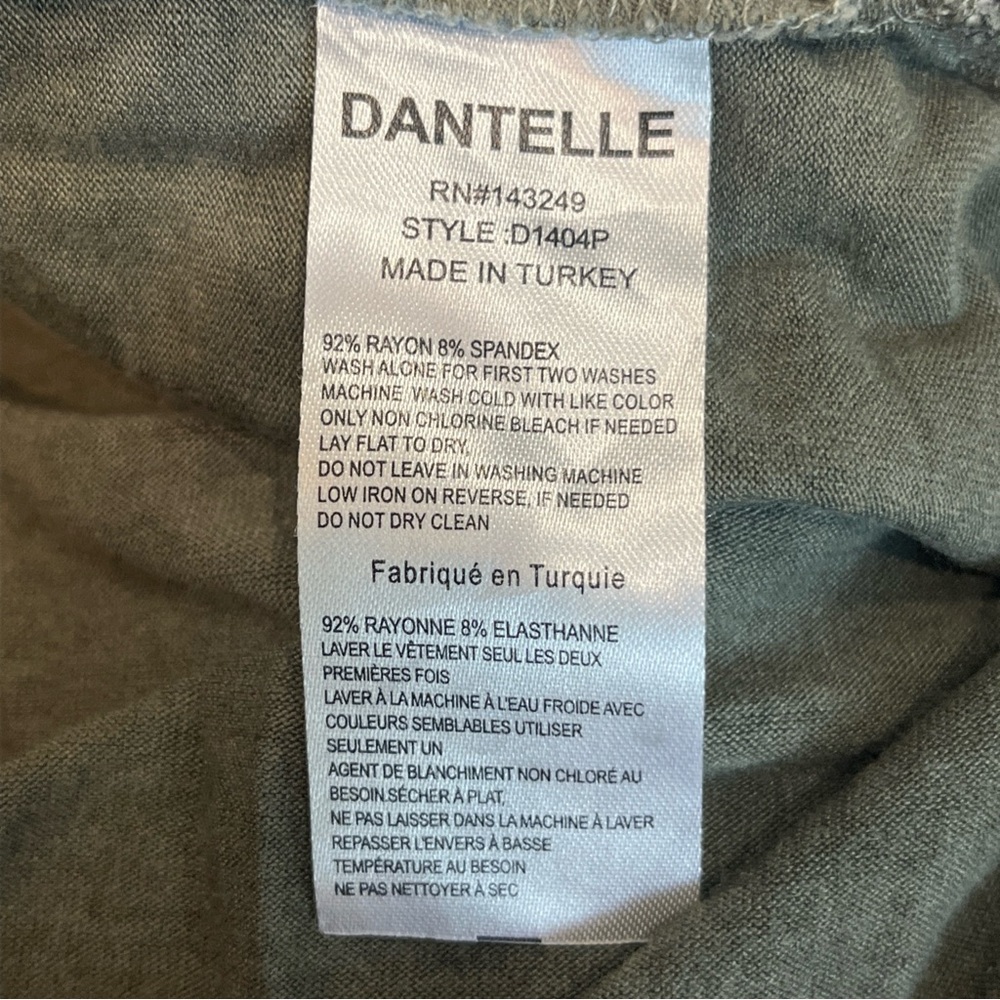 Dantelle Women’s Long Sleeve Top Side Slit Pullover Shirt Size 1X XL Green - Picture 9 of 9